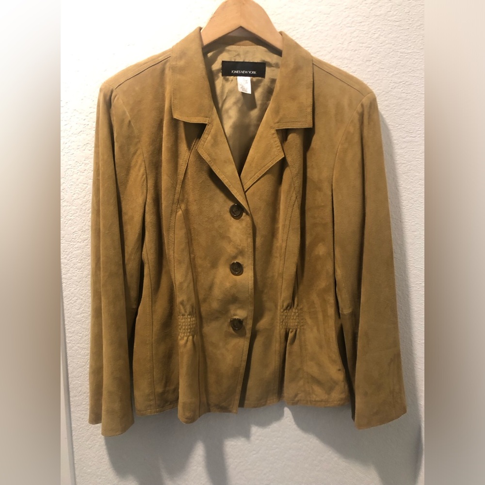 Jones New York Chestnut Brown Suede Blazer Jacket